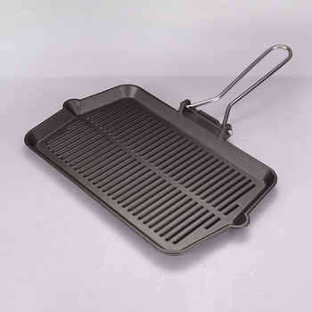 Teppanyaki tava od lijevanog željeza, kvadratnog oblika, 1,2 kg, prilagodljiva prerada