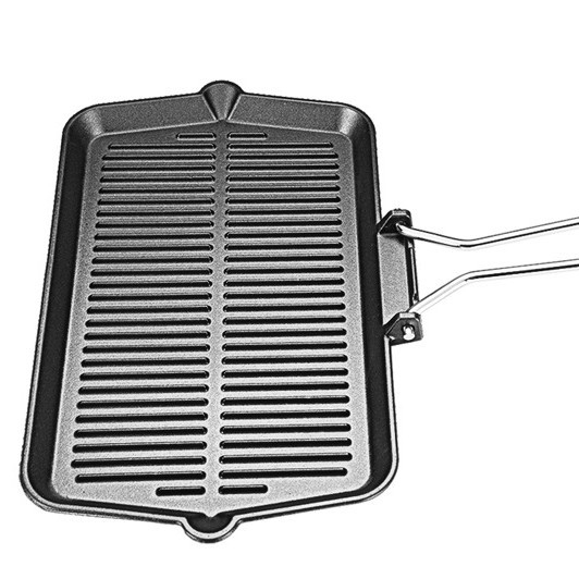 Teppanyaki tava od lijevanog željeza, kvadratnog oblika, 1,2 kg, prilagodljiva prerada