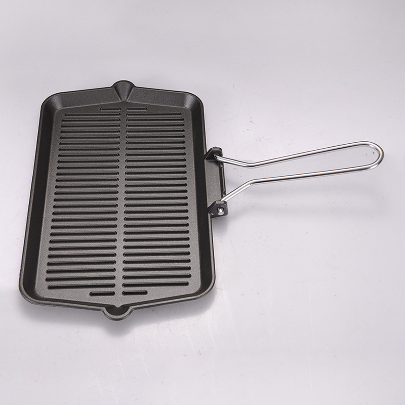 Teppanyaki tava od lijevanog željeza, kvadratnog oblika, 1,2 kg, prilagodljiva prerada