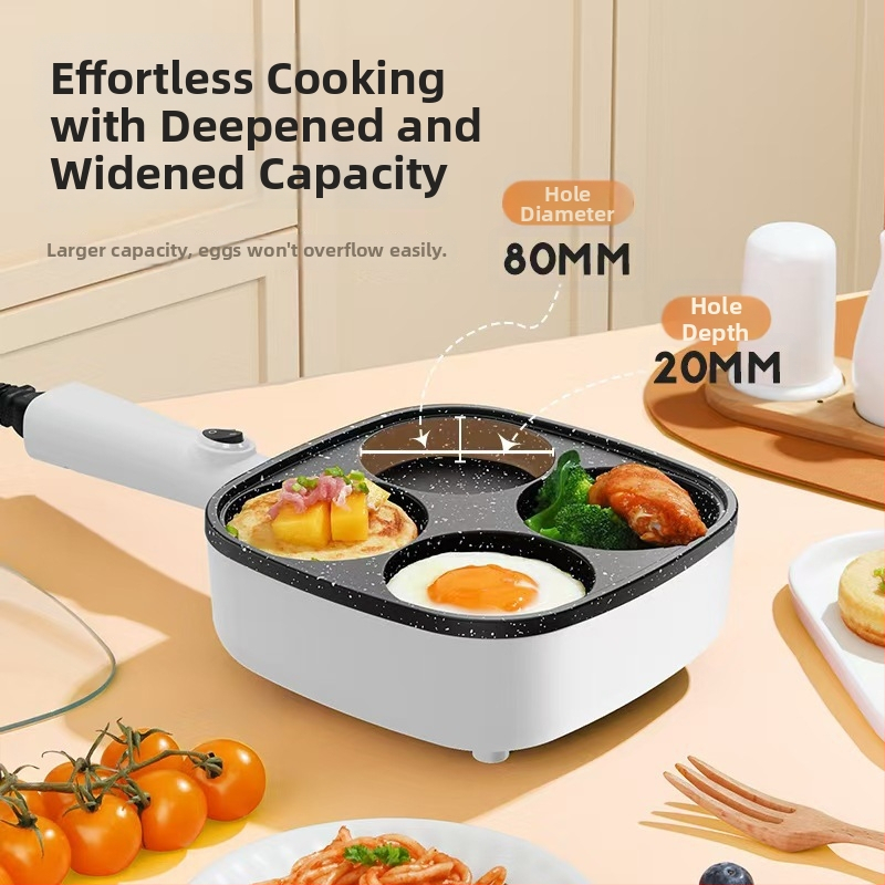 Elektrická panvica LV-010 so štyrmi otvormi, 710W, 220V, 50Hz, funkcie: zohrievanie, grilovanie, omeleta