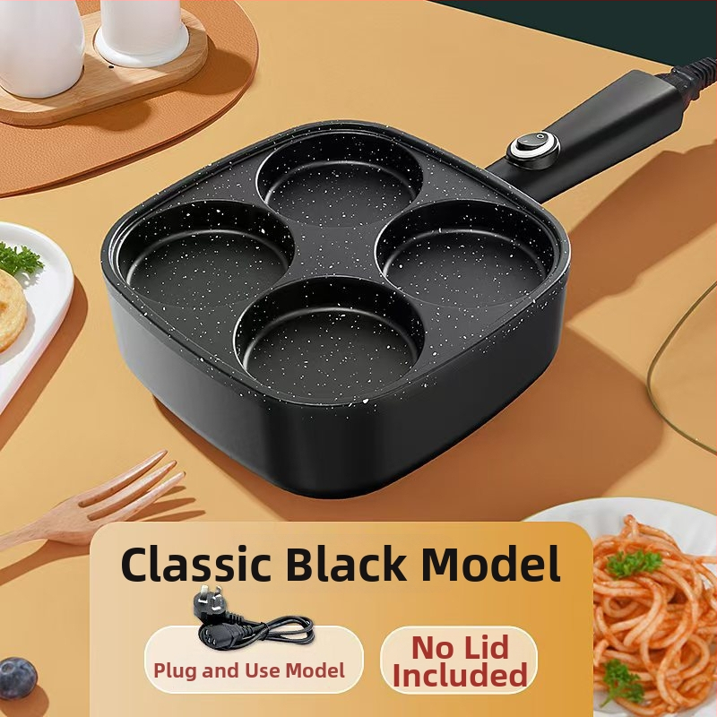 Elektrická panvica LV-010 so štyrmi otvormi, 710W, 220V, 50Hz, funkcie: zohrievanie, grilovanie, omeleta