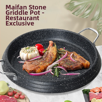 Teppanyaki tiganj s nelepivim dnom, aluminijska legura, višeslojno dno, koreanskog stila, kompatibilan s indukcijom i plinom