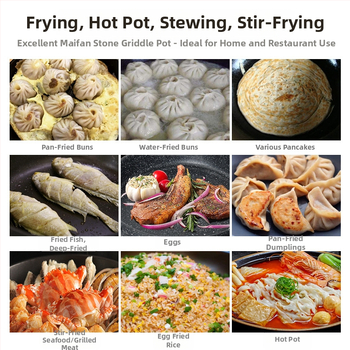 Teppanyaki tiganj s nelepivim dnom, aluminijska legura, višeslojno dno, koreanskog stila, kompatibilan s indukcijom i plinom