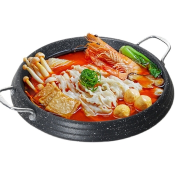 Teppanyaki tiganj s nelepivim dnom, aluminijska legura, višeslojno dno, koreanskog stila, kompatibilan s indukcijom i plinom