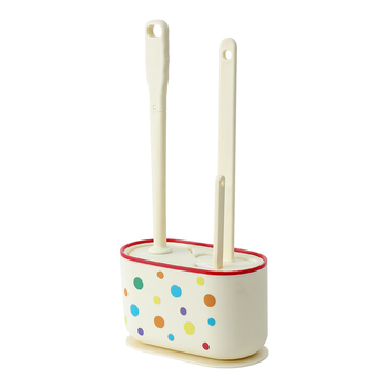 Zidna četka za WC s bazom, dugačkim držalom, 3-u-1 set, plastična