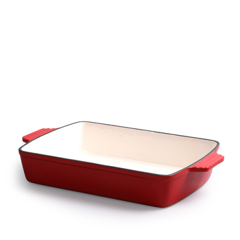 Emajlirana lijevna posuda za prženje, pravokutna tava za pečenje, kompatibilna s indukcijom, jedno dno, težina 3,8 kg