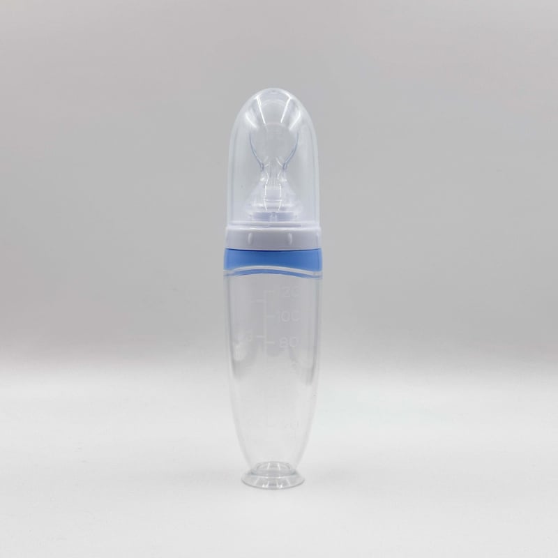 Dojenčanska silikonska žličica za tlačno hranjenje rižine kaše – mekana glava žlice, silikon za hranu, pogodna za bebe starije od 3 mjeseca