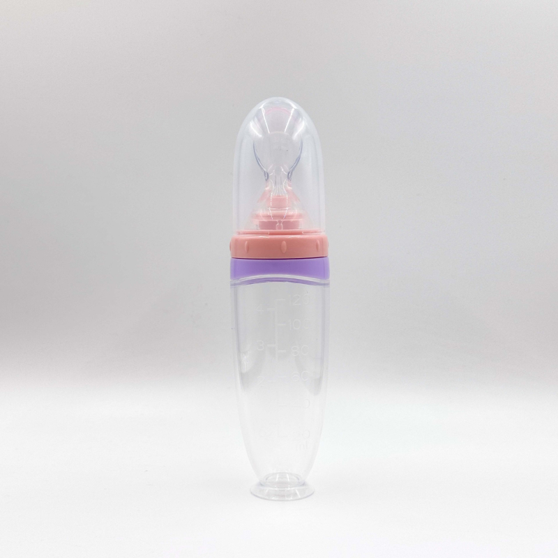 Dojenčanska silikonska žličica za tlačno hranjenje rižine kaše – mekana glava žlice, silikon za hranu, pogodna za bebe starije od 3 mjeseca