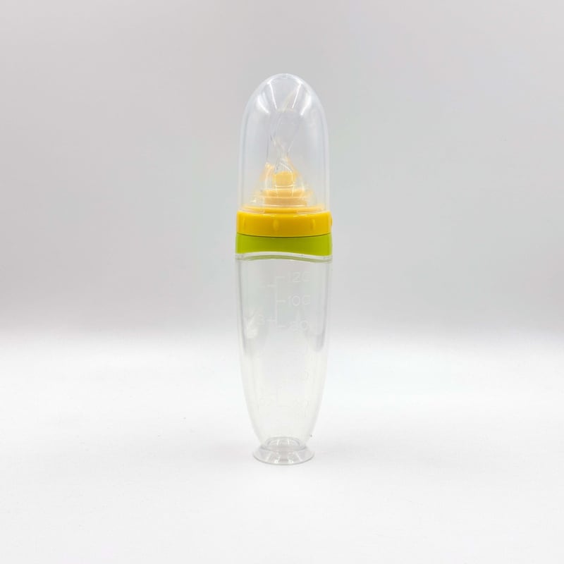 Dojenčanska silikonska žličica za tlačno hranjenje rižine kaše – mekana glava žlice, silikon za hranu, pogodna za bebe starije od 3 mjeseca