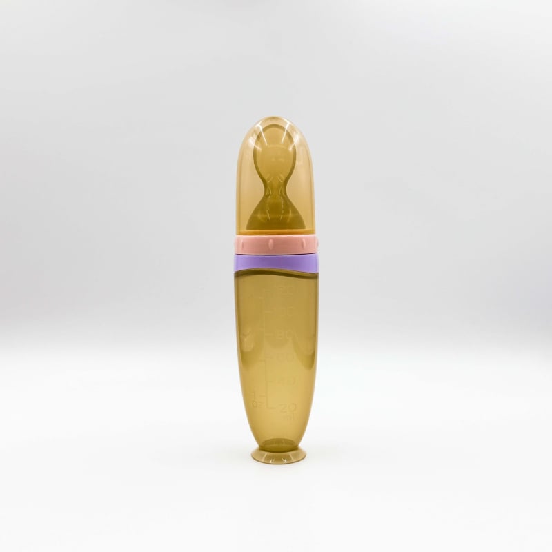 Dojenčanska silikonska žličica za tlačno hranjenje rižine kaše – mekana glava žlice, silikon za hranu, pogodna za bebe starije od 3 mjeseca