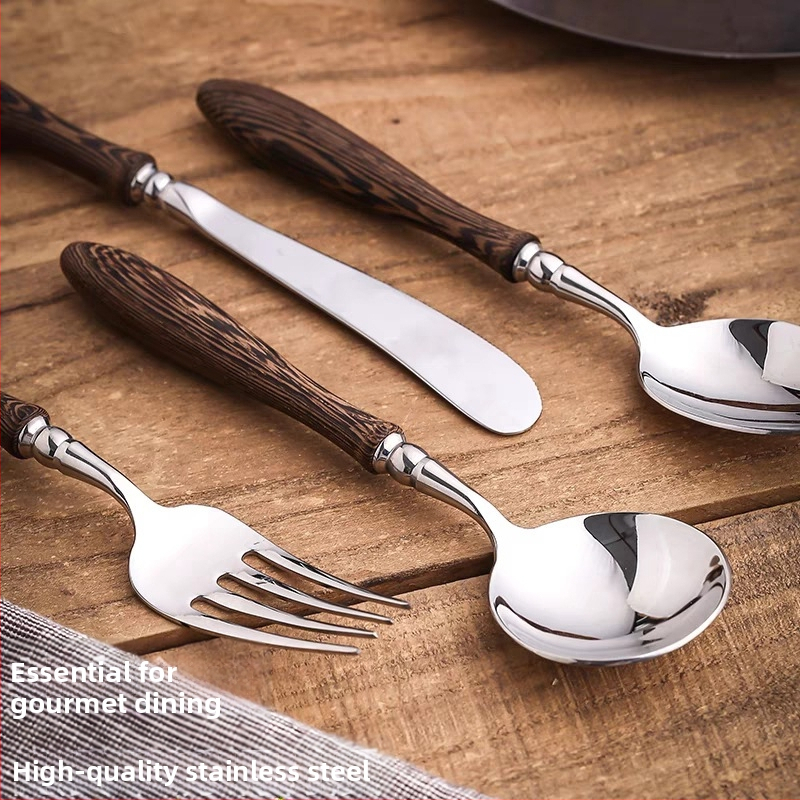 Sada nožov na steaky, vidličiek a lyžíc, Careno, nerezová oceľ 304, severský štýl, jednoduchý štýl, svadobný dar