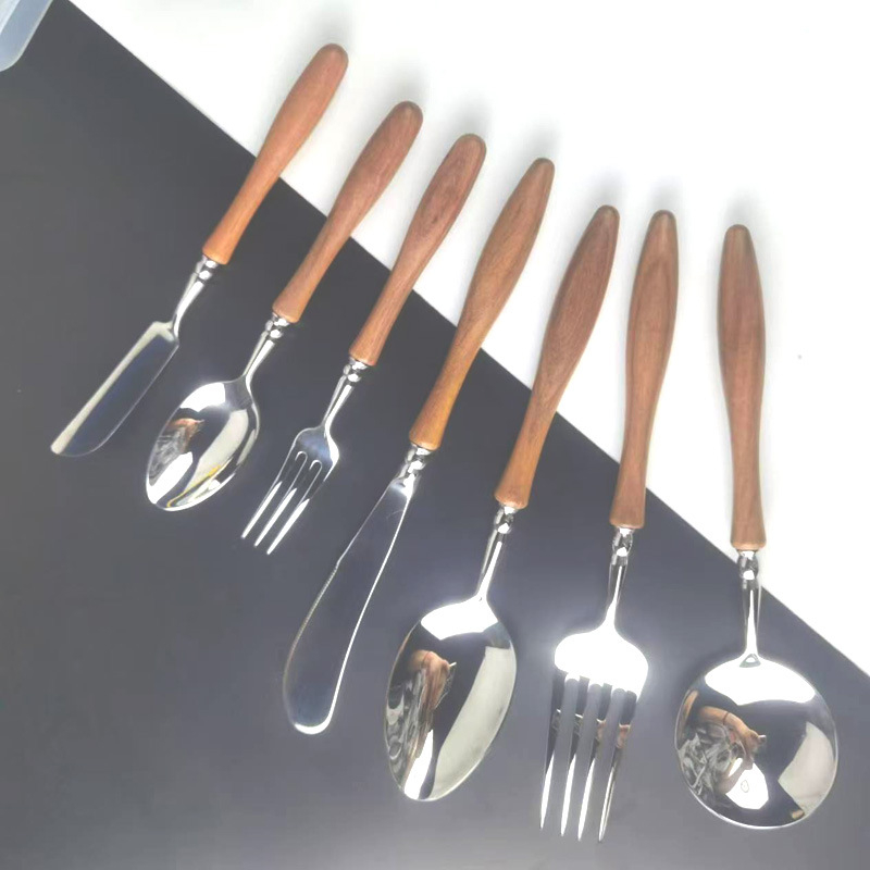 Set noževa za steak, vilice i žlice, Careno, nehrđajući čelik 304, nordijski stil, jednostavan stil, svadbeni dar