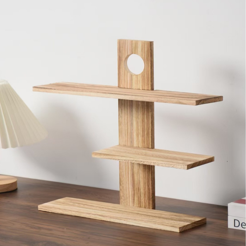 3-stupanjski drveni stalak za čajne posude i šalice, novi kineski stil, skladištenje i izlaganje