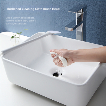 Σετ βούρτσας τουαλέτας με αποσπώμενο μακρύ χέρι και βούρτσα σφουγγαριού — υλικό PP + scouring pad + Velcro; μάρκα Wu ji, κωδικός Wj-003, λειτουργία: καθαρισμός