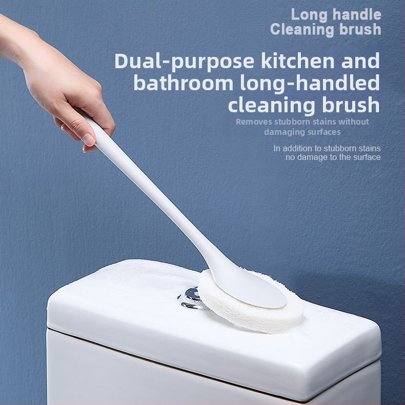 Σετ βούρτσας τουαλέτας με αποσπώμενο μακρύ χέρι και βούρτσα σφουγγαριού — υλικό PP + scouring pad + Velcro; μάρκα Wu ji, κωδικός Wj-003, λειτουργία: καθαρισμός