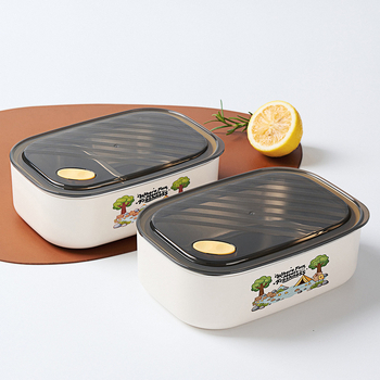 Правоъгълна кутия за обяд от 304 неръждаема стомана, микровълнова безопасна, 1–2 л, непропускаща течности