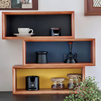 Teáscsésze-tároló polc — fa, japán stílusú asztali rendező, 1-szintű