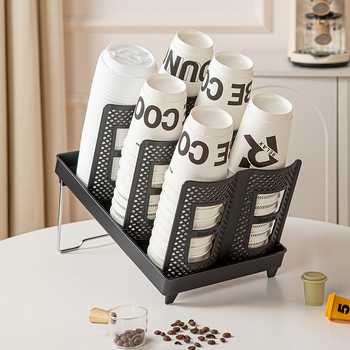 Asztali pohártartó irodához — műanyag, 1 polcos, modern minimalista stílus, asztali tároláshoz