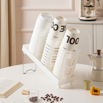 Asztali pohártartó irodához — műanyag, 1 polcos, modern minimalista stílus, asztali tároláshoz