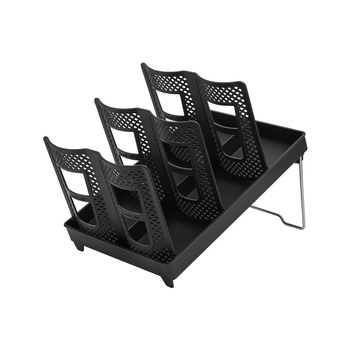 Asztali pohártartó irodához — műanyag, 1 polcos, modern minimalista stílus, asztali tároláshoz