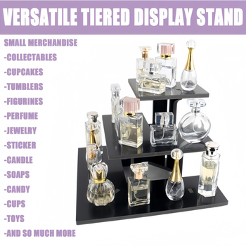 Lépcsőzetes növényállvány 3 szinttel, PVC anyagból, asztali kiállítóállvány, drenázs, pohár tartó, nedvességálló