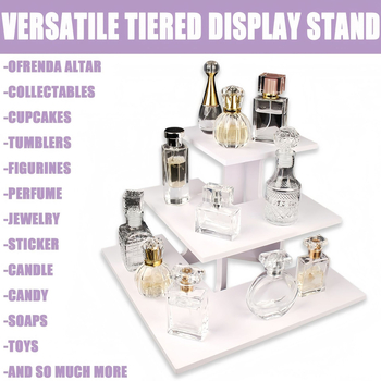 Lépcsőzetes növényállvány 3 szinttel, PVC anyagból, asztali kiállítóállvány, drenázs, pohár tartó, nedvességálló