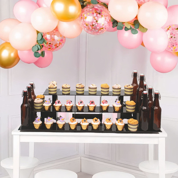 Lépcsőzetes növényállvány 3 szinttel, PVC anyagból, asztali kiállítóállvány, drenázs, pohár tartó, nedvességálló