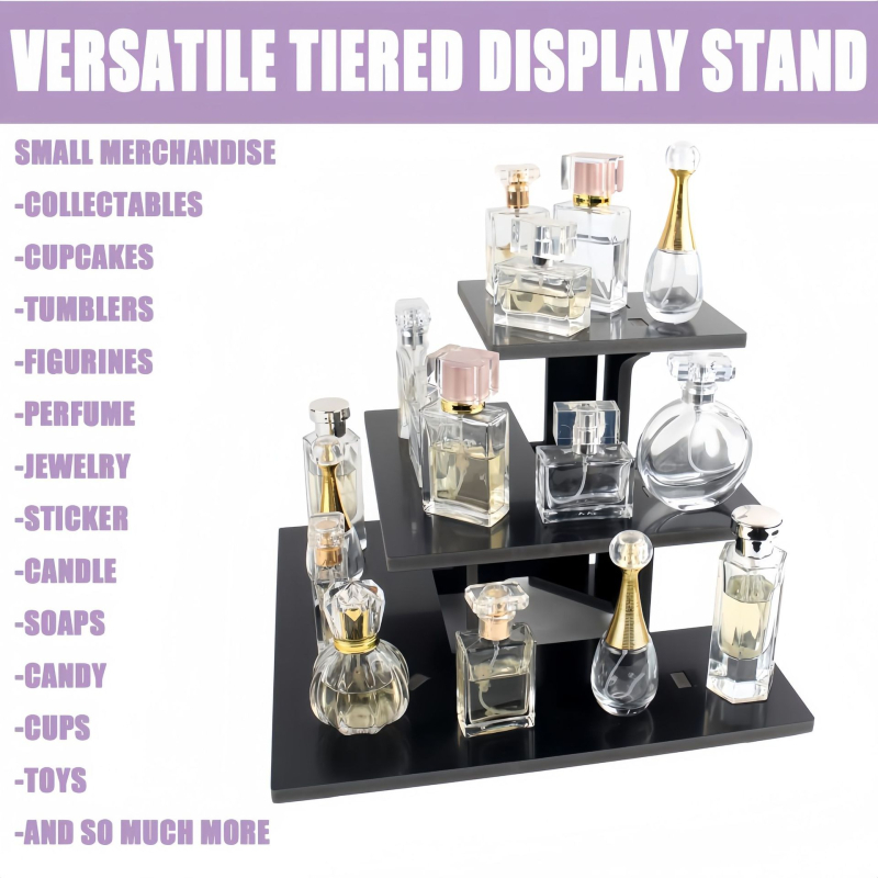 Lépcsőzetes növényállvány 3 szinttel, PVC anyagból, asztali kiállítóállvány, drenázs, pohár tartó, nedvességálló