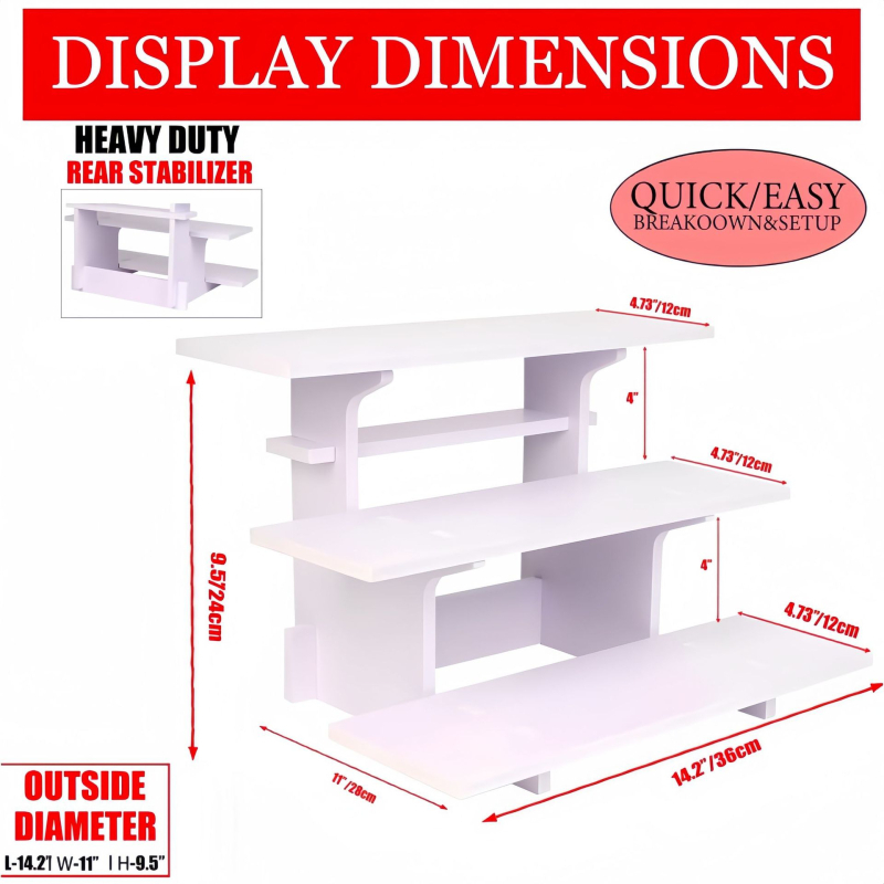 Lépcsőzetes növényállvány 3 szinttel, PVC anyagból, asztali kiállítóállvány, drenázs, pohár tartó, nedvességálló