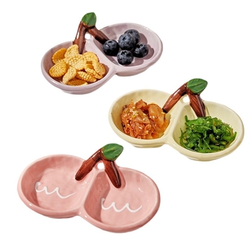 Kerámiából készült kétrekeszes mártásos tál, szabálytalan formájú, szószokhoz és teás nassolnivalókhoz; mikrohullámú sütőben nem használható.