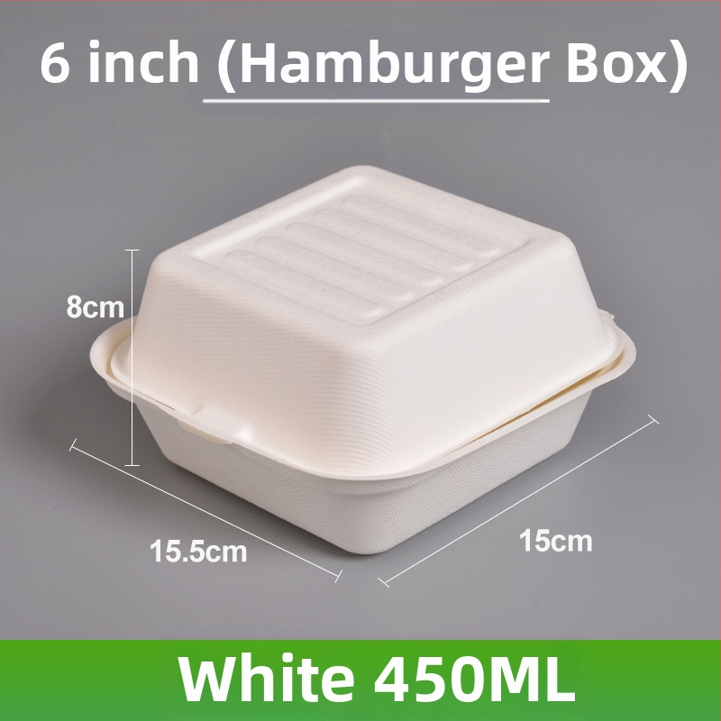 Jednorázová obedná krabička, štvorcová, z buničiny cukrovej trstiny, objem 8000 ml, hrúbka 0,06 mm, biologicky rozložiteľná