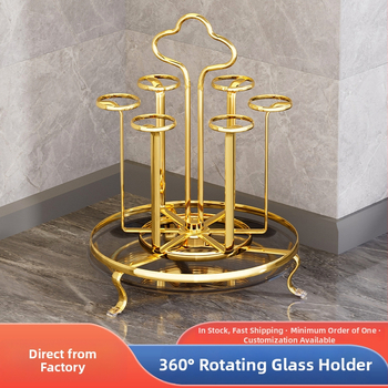 Suport pentru pahare din fier forjat, rotativ, stil modern minimalist pentru sufragerie