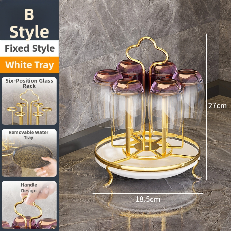 Suport pentru pahare din fier forjat, rotativ, stil modern minimalist pentru sufragerie