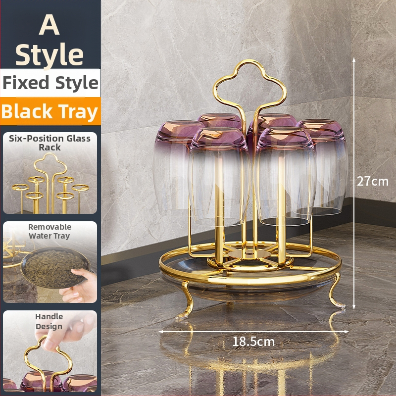 Suport pentru pahare din fier forjat, rotativ, stil modern minimalist pentru sufragerie