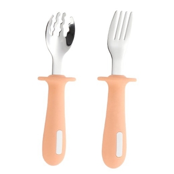 Set dječjih žlica i vilica od nehrđajućeg čelika 304, za djecu od 6 mjeseci, dvodijelni set, crtani stil