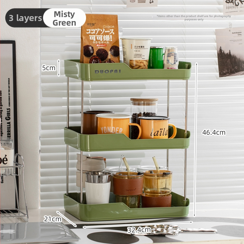 Plastový organizér na poháre, dvojposchodový stojan, pre kozmetický stolík