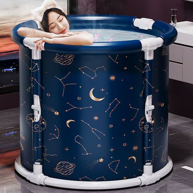 Сгъваема кофа за вана за възрастни — за пълно тяло, PVC, за къпане, стил: двойна, сгъваща се, висока