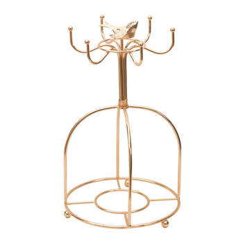 Držač za šalice kave i vješalica – Željezna konstrukcija, nosivost 5 kg, elektroplatinirani završetak, stil laganog luksuza