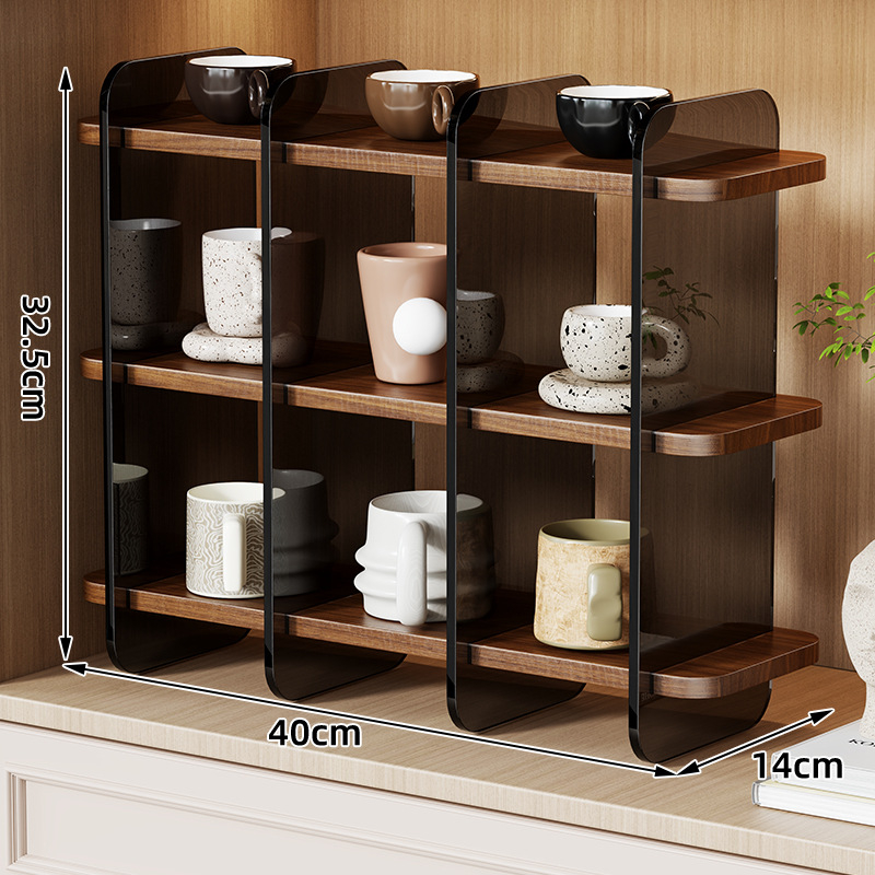 Držač za čaše za stolnu ploču, akril i drvo, moderni minimalistički stil, težina 1