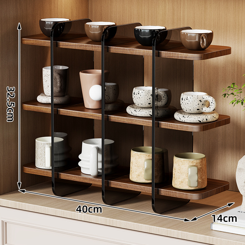 Držač za čaše za stolnu ploču, akril i drvo, moderni minimalistički stil, težina 1