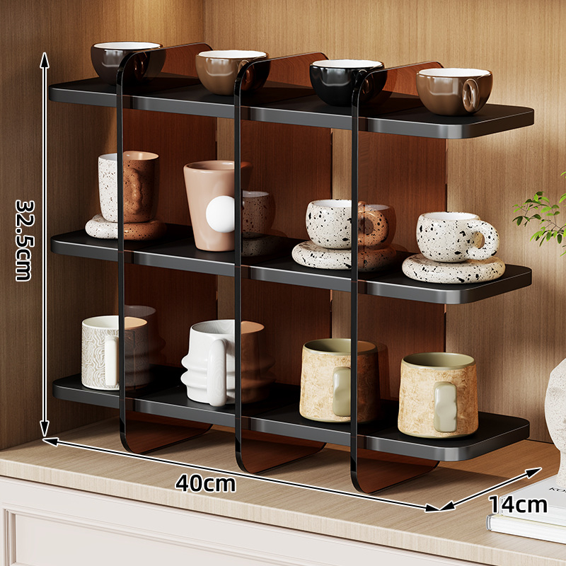 Držač za čaše za stolnu ploču, akril i drvo, moderni minimalistički stil, težina 1