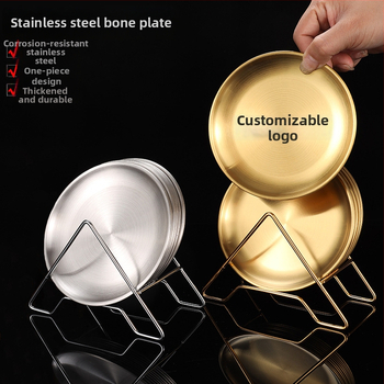 Set tanjura od nehrđajućeg čelika – okrugli tanjuri za kosti, 18 cm, luksuzan završetak, mogućnost logotipa