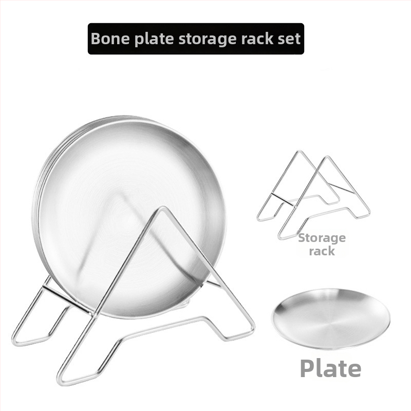 Set tanjura od nehrđajućeg čelika – okrugli tanjuri za kosti, 18 cm, luksuzan završetak, mogućnost logotipa