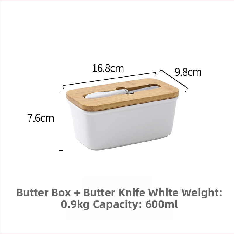 Keramická nádoba na maslo s viečkom a nožom — uzatvorené skladovanie, miska na maslo, moderný minimalistický dizajn