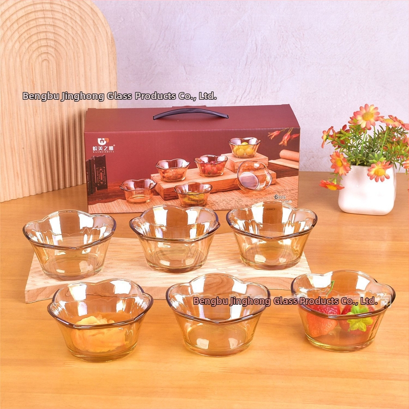 Sklenený set riadu na stôl – vysoká trieda, ľahký luxus retro štýl, pre dospelých, značka Wan meizhiya