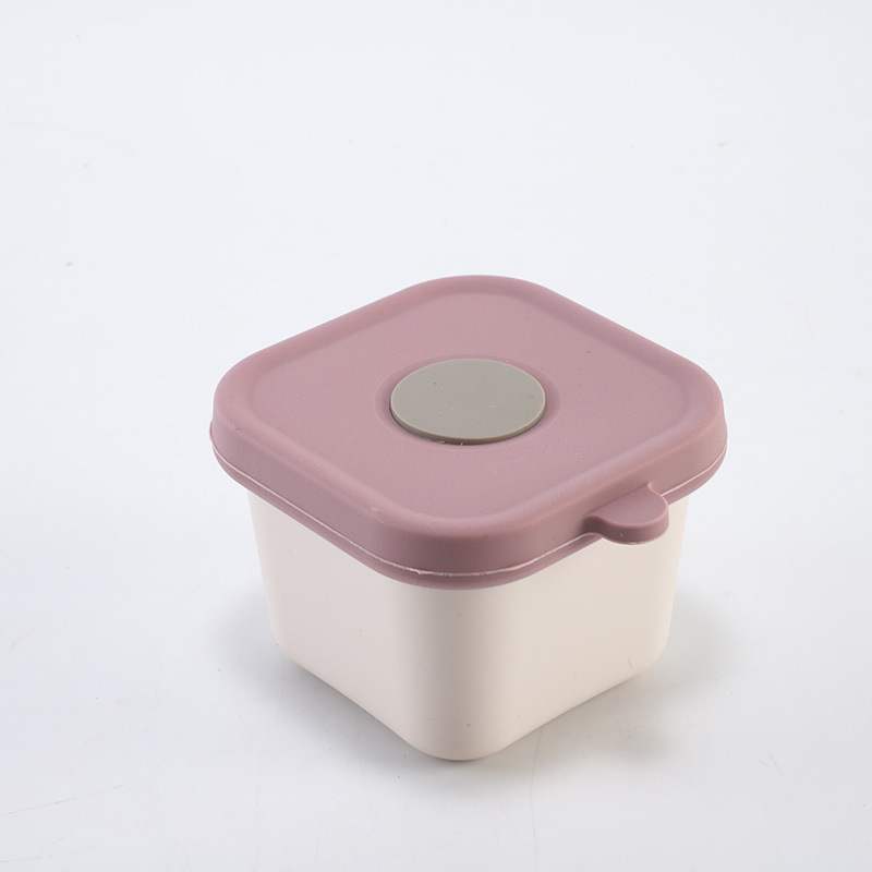 Silikonska kutija za ručak, kvadratna, izolirana, pogodna za mikrovalnu pećnicu, kapacitet 301–500 ml.