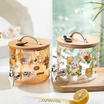 Stakleni set za vodu s vrčem i čajnikom, otporan na visoke temperature, velik kapacitet, s slavinom, Chang Lan, novi model 2022