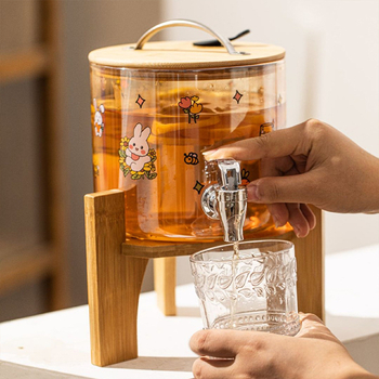 Stakleni set za vodu s vrčem i čajnikom, otporan na visoke temperature, velik kapacitet, s slavinom, Chang Lan, novi model 2022