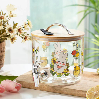 Stakleni set za vodu s vrčem i čajnikom, otporan na visoke temperature, velik kapacitet, s slavinom, Chang Lan, novi model 2022