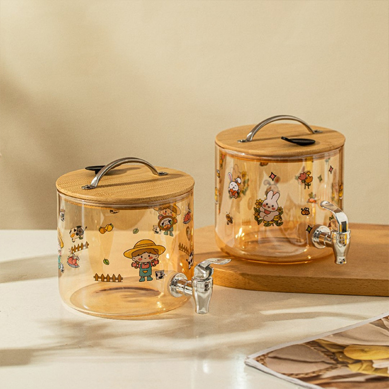 Stakleni set za vodu s vrčem i čajnikom, otporan na visoke temperature, velik kapacitet, s slavinom, Chang Lan, novi model 2022